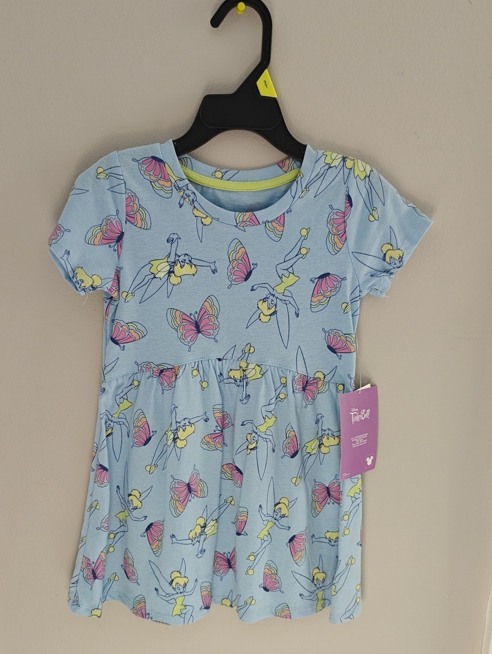 Disney Tinker Bell Butterfly Print Light Blue Dress